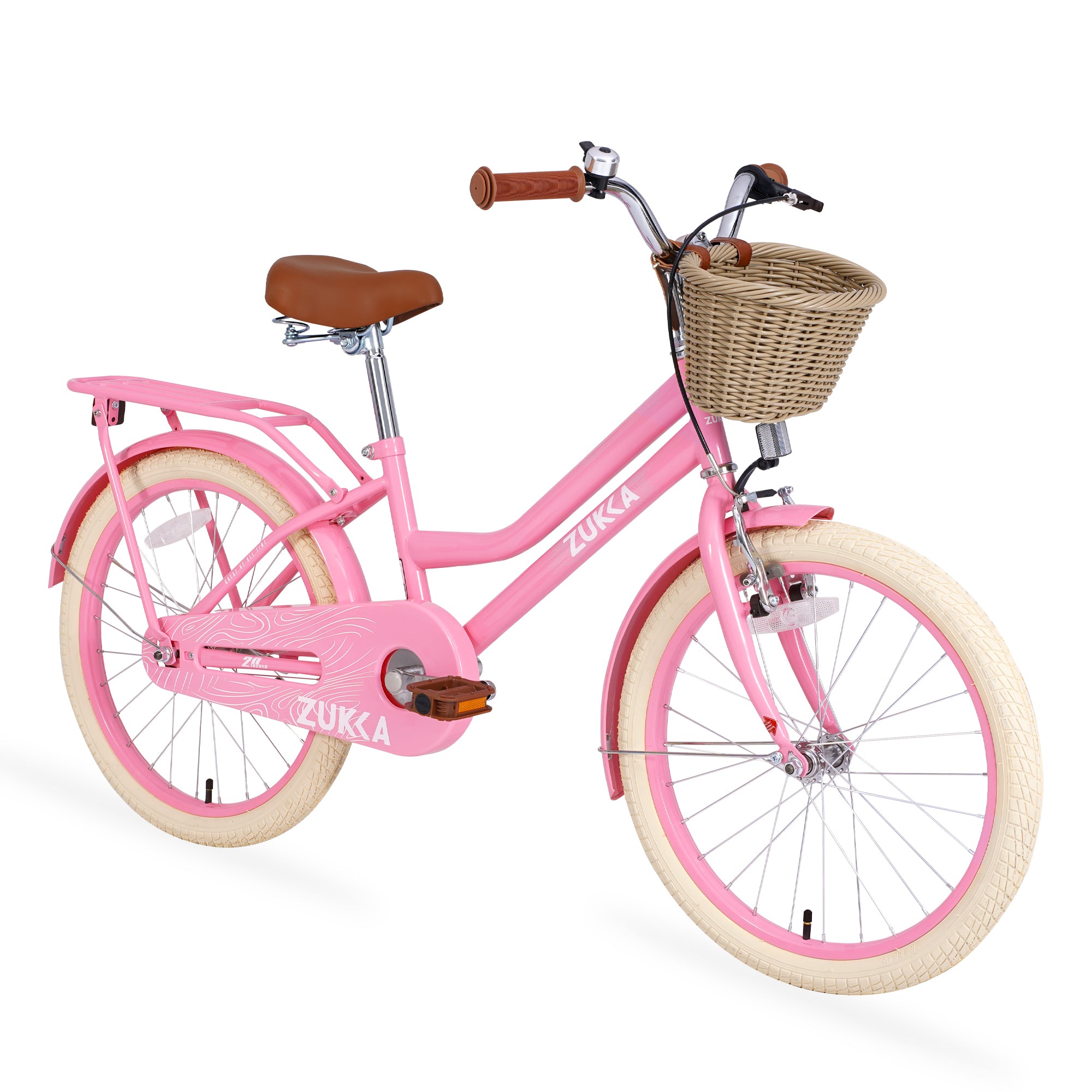 Gundir 20 inch Girls Bike with Basket for Women,No Training Wheels Included, Pink