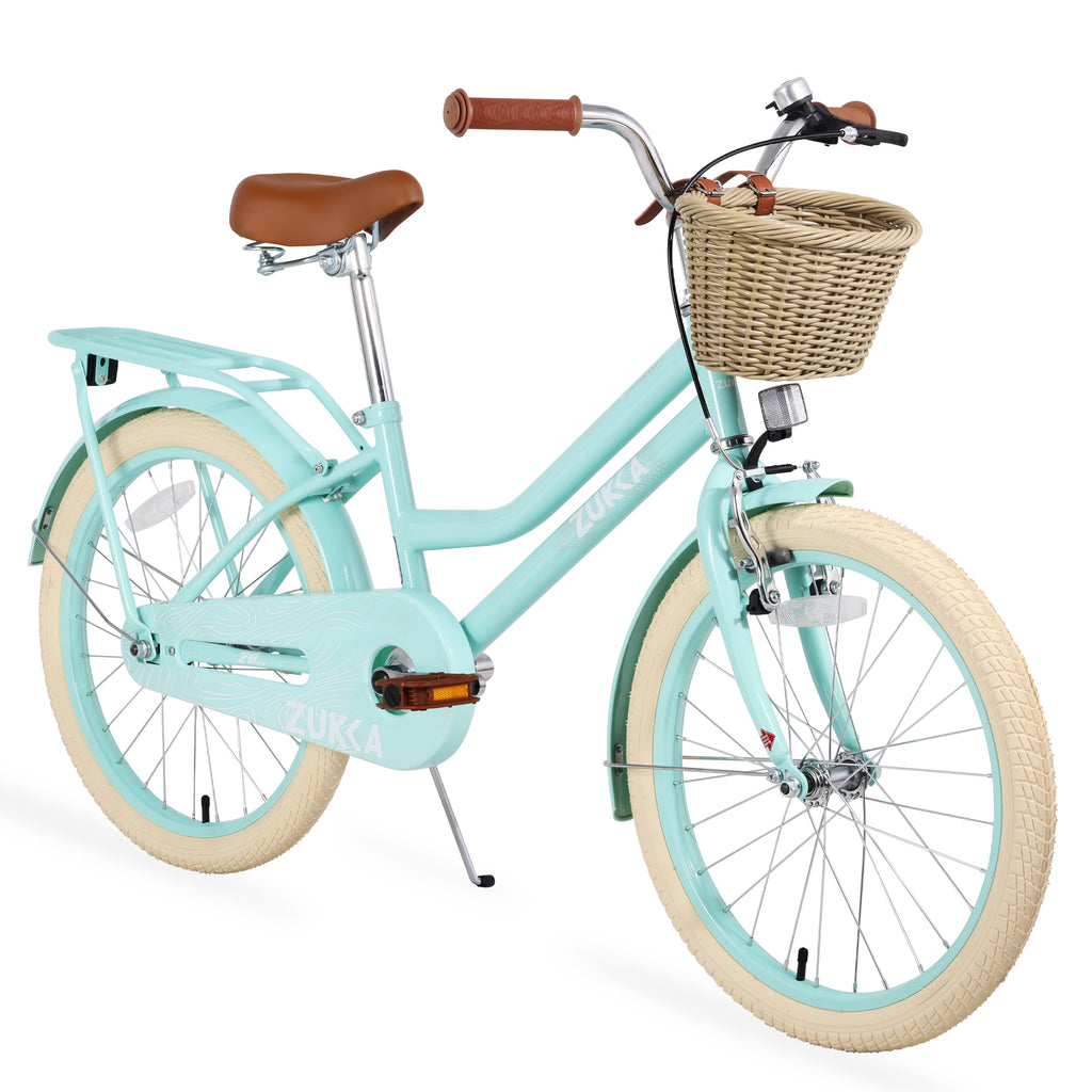 Gundir 20 inch Cruiser Bike with Basket for Women,No Training Wheels Included, Green