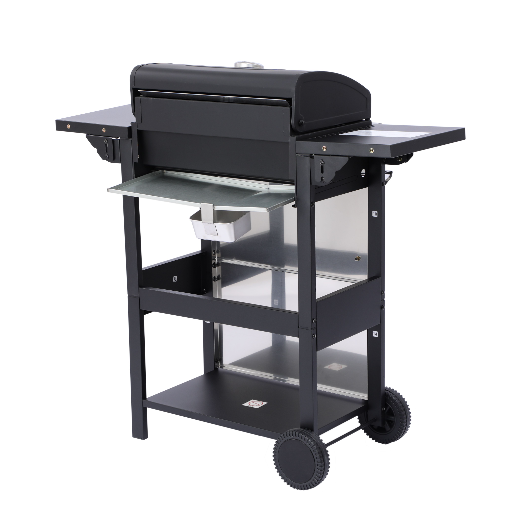 Gundir 3-Burner Propane Gas Grill, 25650 BTU Outdoor BBQ Grill with Foldable Side Table, Wheels, Stainless Steel Thermometer & Warming Rack for Backyard, Patio, Camping