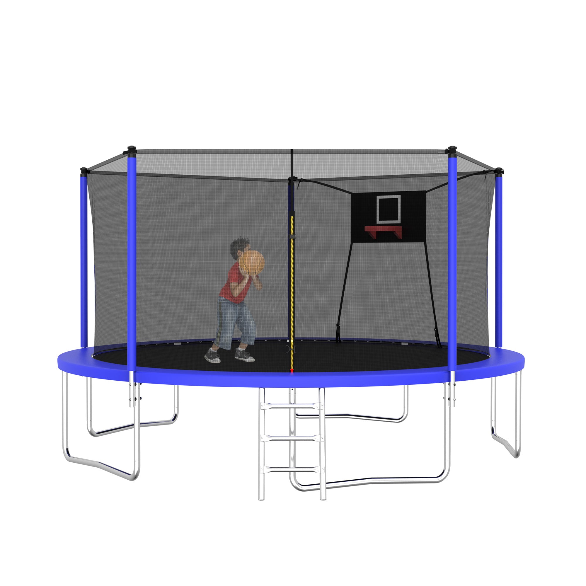 Gundir 14FT Trampoline with Safety Enclosure Net, Outdoor Indoor Trampoline for Kids, Heavy-Duty Galvanized Steel Frame, Includes Ladder