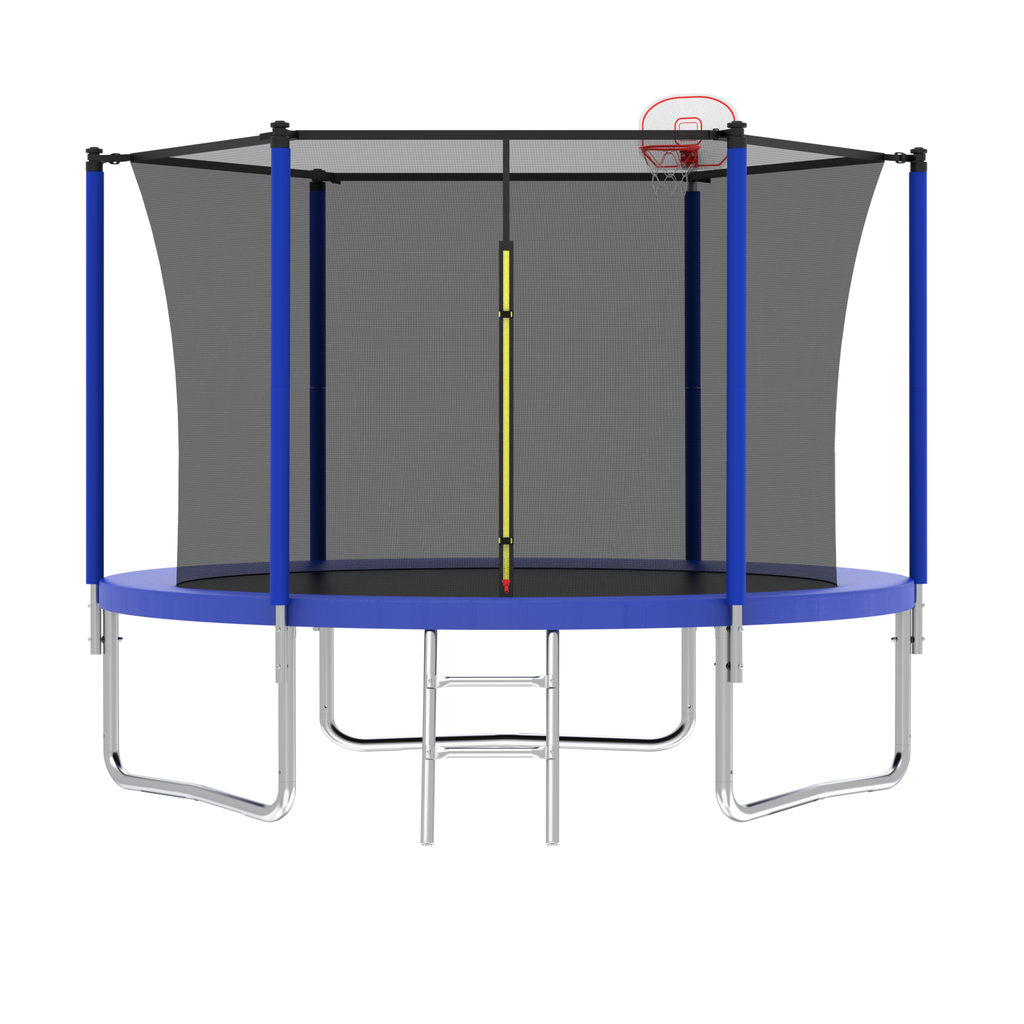 Gundir 10FT Trampoline for Kids with Basketball Hoop, Safety Enclosure Net & Ladder, Outdoor Backyard Trampoline, ASTM Certified, 1-Pack