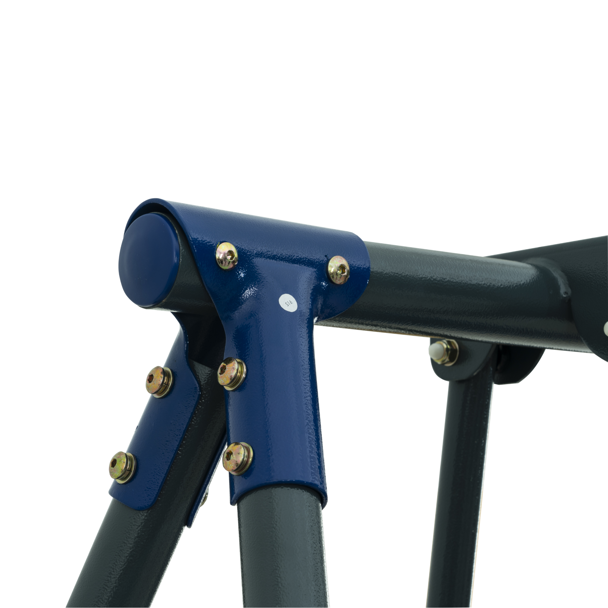 Gundir 6-Function Swing Set with Saucer Swing & Slide, Outdoor Metal/Plastic Playset for Kids 3+, 440lbs Capacity, Blue