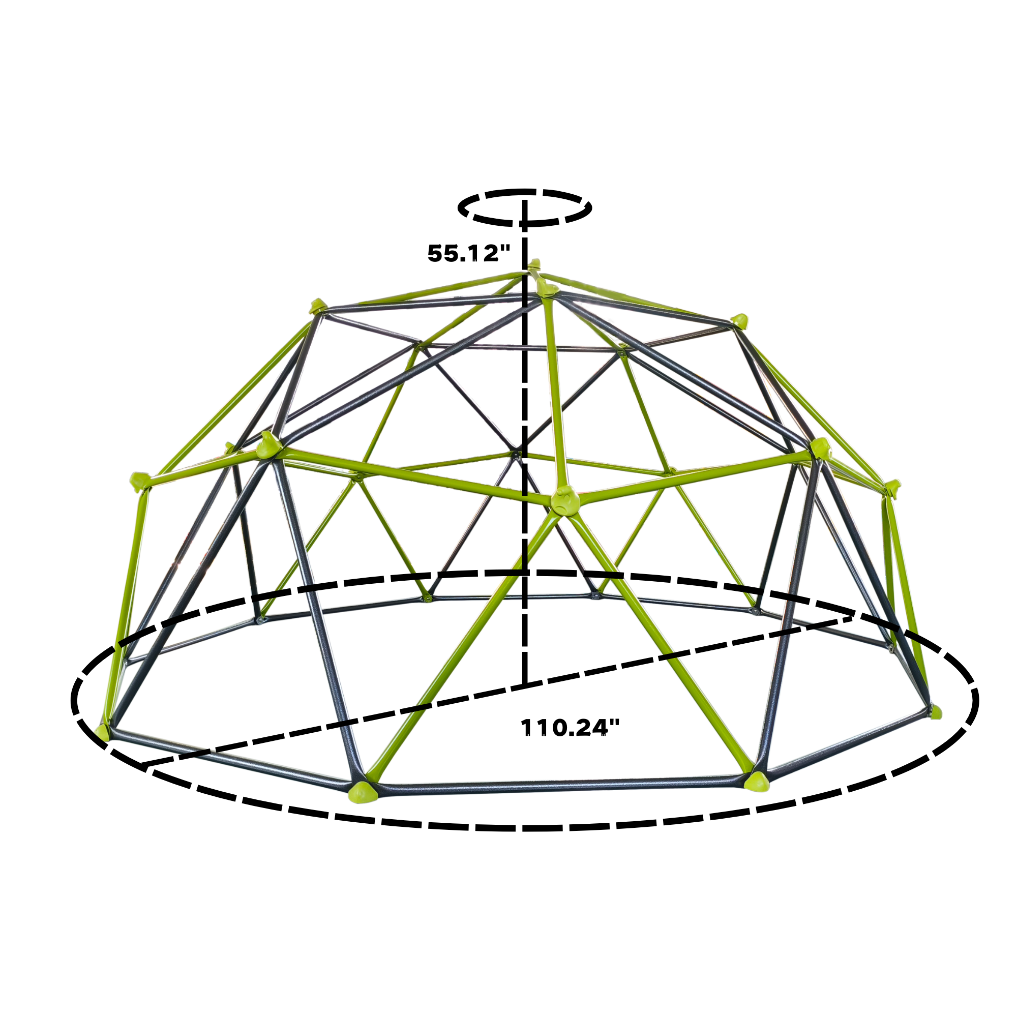 Gundir 10ft 10-Sided Climbing Frame with Colorful Climbing Stones, Metal Outdoor Playground for Kids, 1-Pack