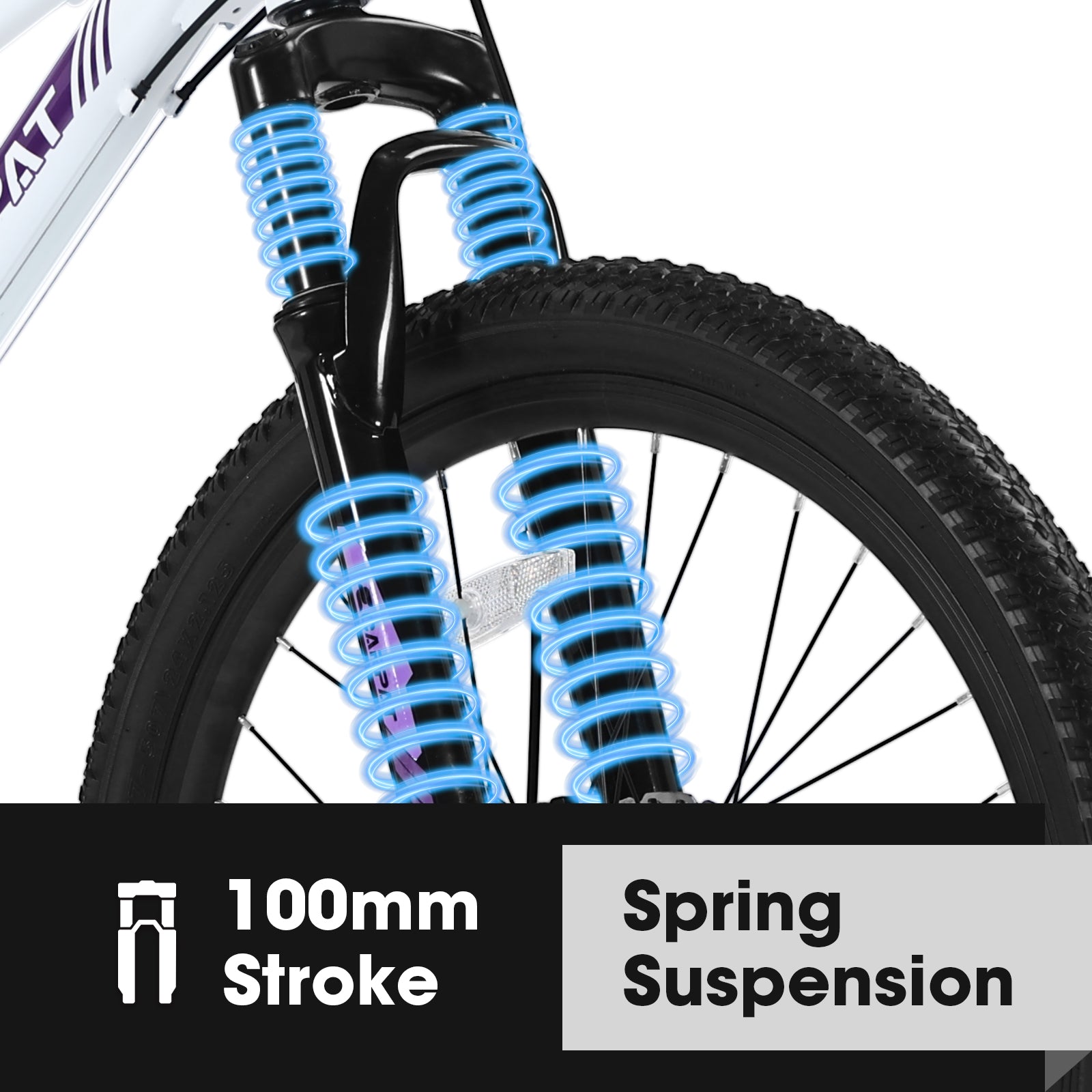 Gundir 24 inch Mountain Bike for Teenagers Girls Women, Shimano 21 Speeds with Dual Disc Brakes and 100mm Front Suspension, White